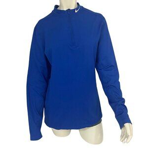 Nike Dri-Fit Women's Athletic Warm-Up Jacket Fitted Size L Blue Long Sleeve